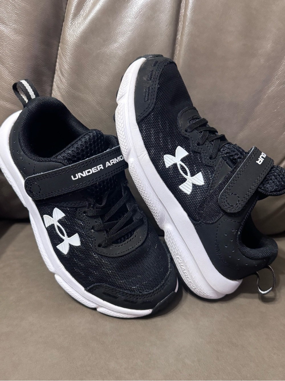 Under Armour Kids Black and White Athletic Sneakers